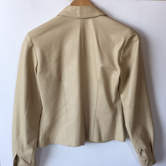 ANN TAYLOR Leather Shirt Jacket - Picture 3 of 8